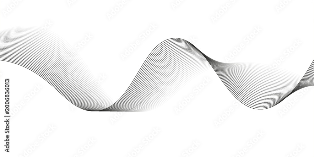 Fototapeta premium Abstract vector background with black wavy lines. EPS10