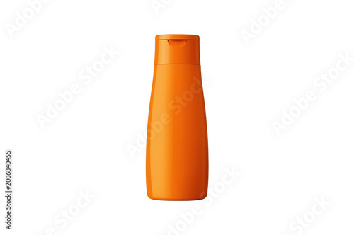 Generic orange lotion bottle for skincare and sun protection