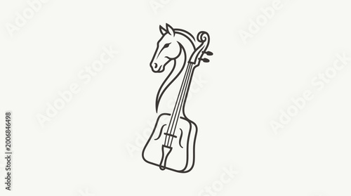 Tableau sur toile Unique Traditional Mongolian Morin Khuur Horse Head Fiddle String Instrument Out