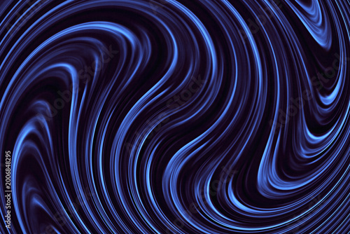 Deep Blue Abstract Fluid Marble Texture with Dynamic Flowing Curves