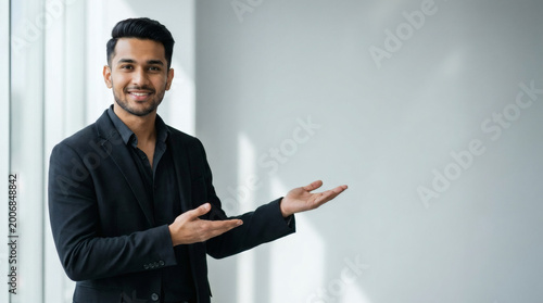 holding, businessman, business, paper, blank, sign, card, showing, people, board, person, hand, suit, banner, advertisement, smile, message, handsome, billboard, guy, advertise, copyspace, space, empt