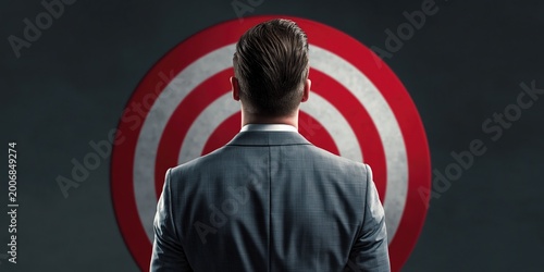 Business executive with a target on his back 