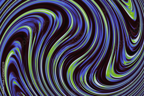 Vibrant Blue and Green Abstract Swirls with Luminous Fluid Motion