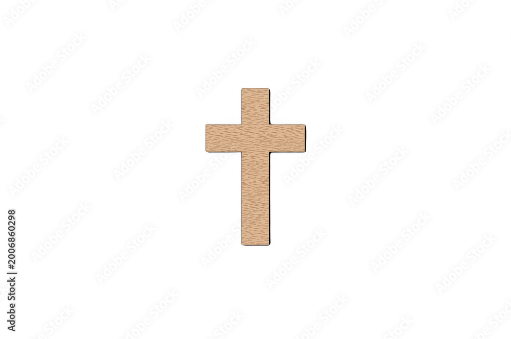 Fototapeta premium Wooden christian cross isolated on a transparent background