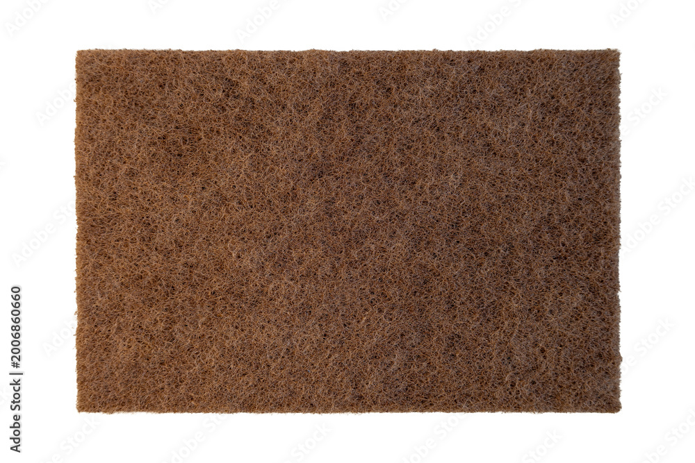 Φωτογραφία Heavy duty brown scouring pad abrasive cleaning surface texture tool
