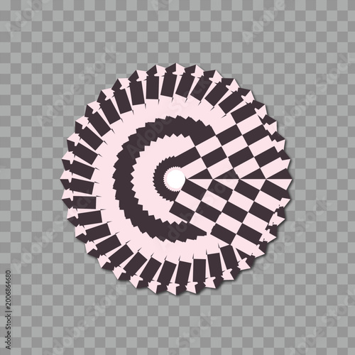 Black and White Spiral Optical Illusion Pattern in Op Art Style
