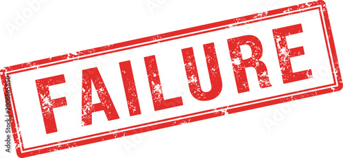 Cuadro en lienzo Grungy failure red stamp, indicating unsuccessful outcome or result, isolated on
