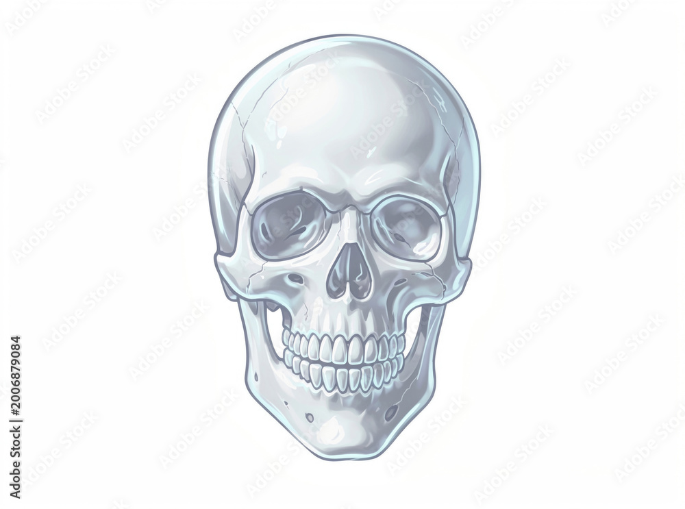 Obraz premium A skull on a white background, useful for various themes and designs