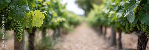 vineyard - grape vines on a farm grown for the purpose of winemaking at the winery