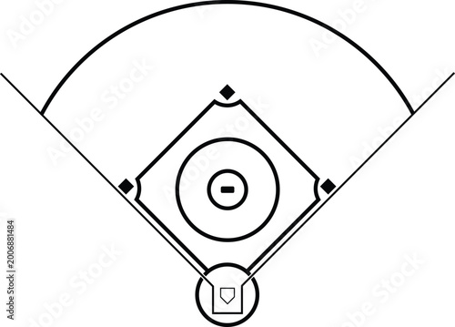 Photography Overhead view of a baseball diamond a simplified illustration of america's pasti