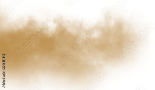 Schilderij op canvas Dust sand soil smoke cloud particles isolated on transparent white background