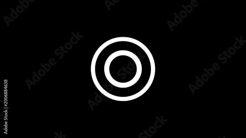 Circle ripple animation, minimal target ring motion graphics on black background 4k