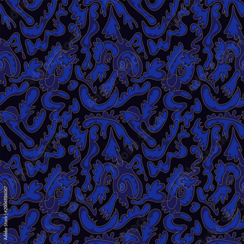 Abstract Organic Seamless Pattern Collection with Fluid Amoeba Shapes, Modern Camouflage Style. Retro Psychedelic Vector Textures Set