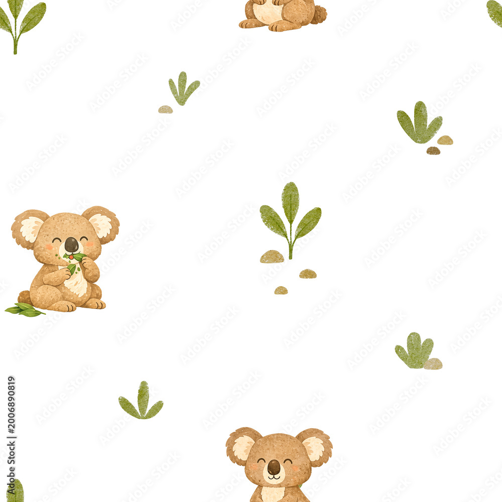 Fototapeta premium Australian animals seamless pattern design. Repeat pattern