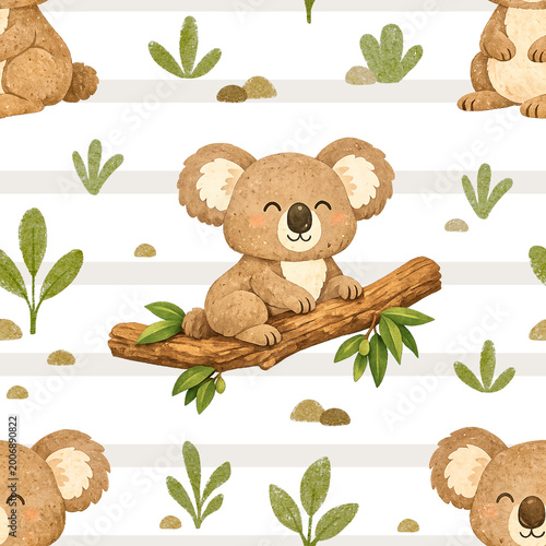 Australian animals seamless pattern design. Repeat pattern