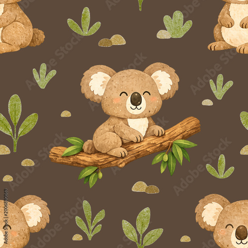 Australian animals seamless pattern design. Repeat pattern