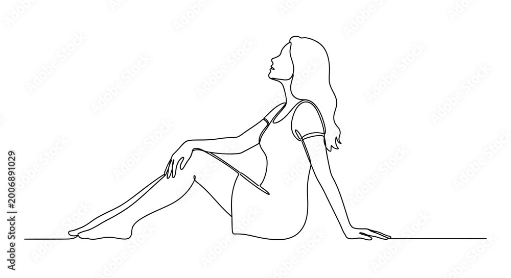 © arfanah02 - Sketch of a woman sitting with head in hands expressing sadness or contemplation