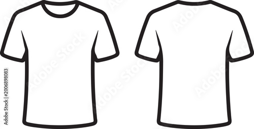 Bild auf Leinwand T-Shirt Outline Vector Set