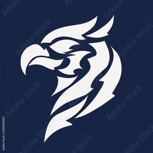 Stylized Eagle Head Vector Mascot Logo Design