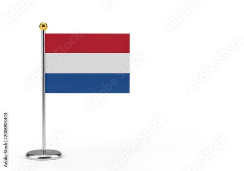 Free Download Flag of the netherlands on a small desk flagpole isolated on white background - GFXLoad