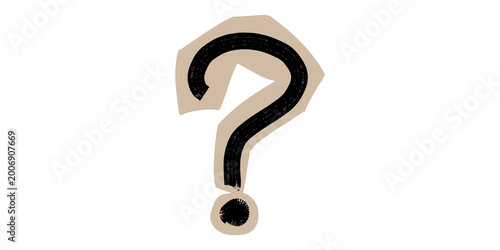 Valokuva Collage scrapbook doodle question mark element