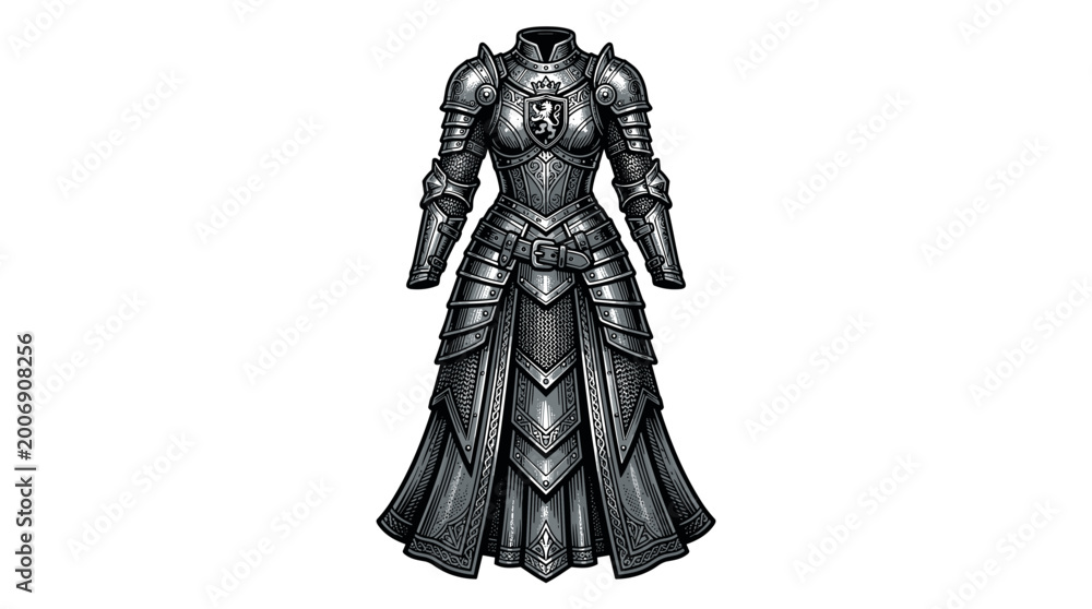 Fototapeta premium Vector Pinocut A meticulously designed piece of armor, evoking strength and protection.