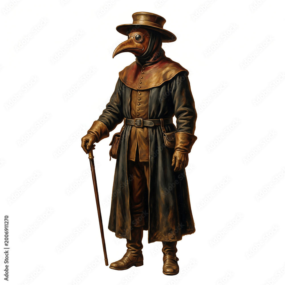 Fototapeta premium Vintage Classical Plague Doctor Art Illustration