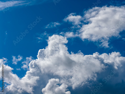 Photography Dramatic Blue Sky and White Clouds Over British Columbia — Cloudscape Photograph