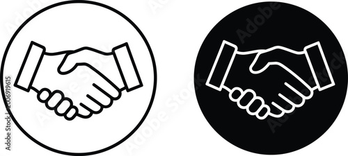 Handshake icon set Vector