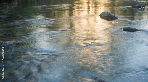Soft flowing water patterns with rocks isolated on transparent background