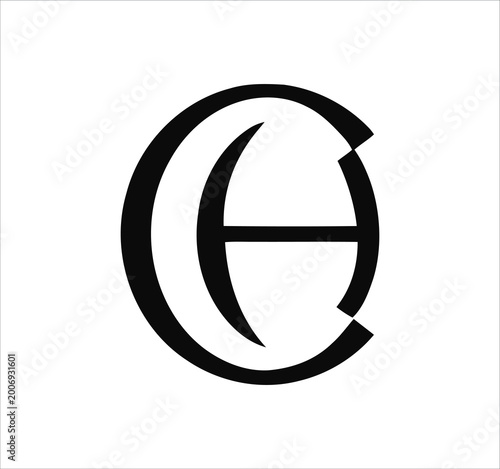 ch hc h c letter logo design. Minimal monogram emblem, classic style  Alphabet vector logo design. Premium Business logo, White background