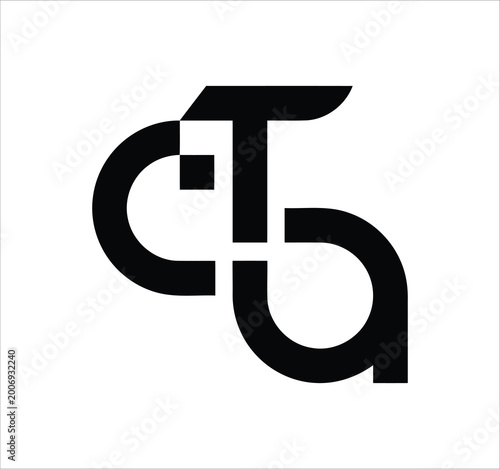 cta ct ta t a c letter logo design. Minimal monogram emblem, classic style  Alphabet vector logo design. Premium Business logo, White background
