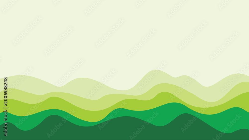 Obraz premium Seamless green wave vector background illustration