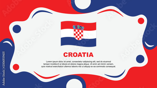 Croatia Flag Abstract Background Flat Design Template. Croatia Independence Day Banner Wallpaper Vector Illustration. Croatia Template