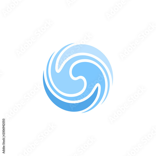 circle water wave vortex logo symbol