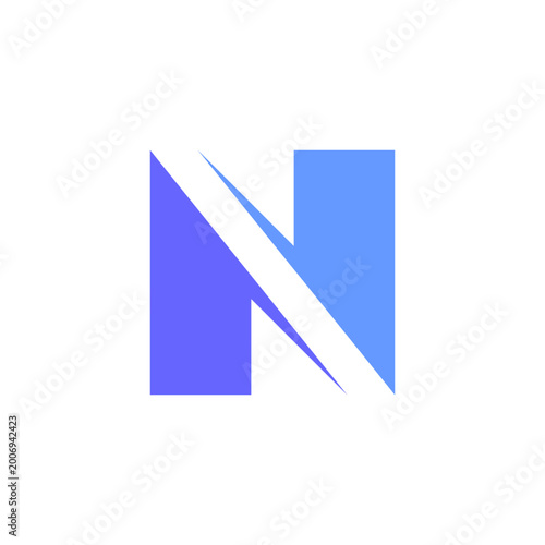 Free Download light blue letter n monogram logo sign - GFXLoad