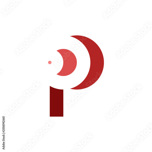 wifi network letter p logo symbol