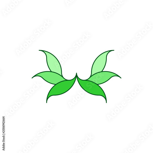 w letter with leaves welness yoga symbol logo