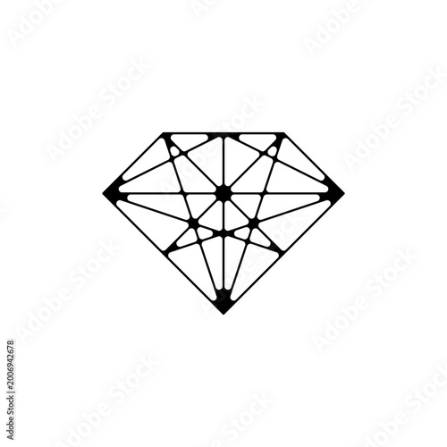 wireframe diamond network icon wire symbol