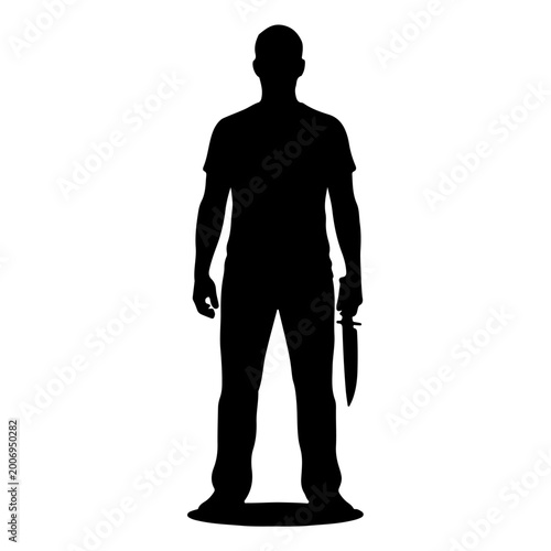 Foto Silhouette of a Man Holding a Knife.