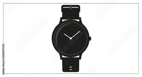 Foto Black watch with white hands closeup.