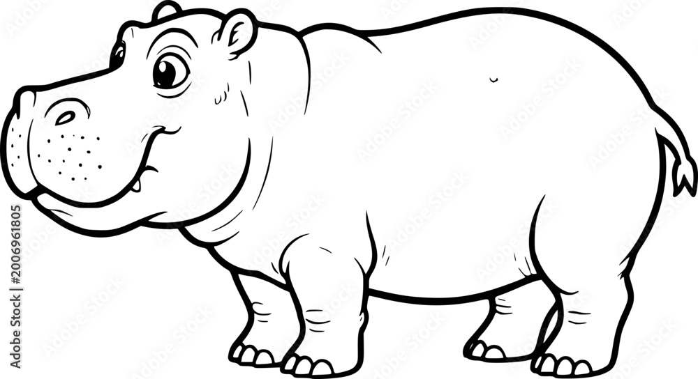 Fototapeta premium hippo cartoon illustration