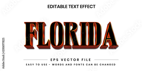 Florida Luxury Black and Gold 3D Editable Text Effect