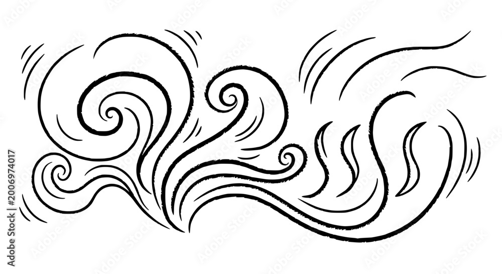 Fototapeta premium Whimsical Swirls and Lines Illustration