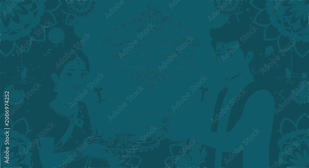 Fototapeta premium Indian Couple Offering Sweets, Traditional Greeting, Festive Celebration, Culture