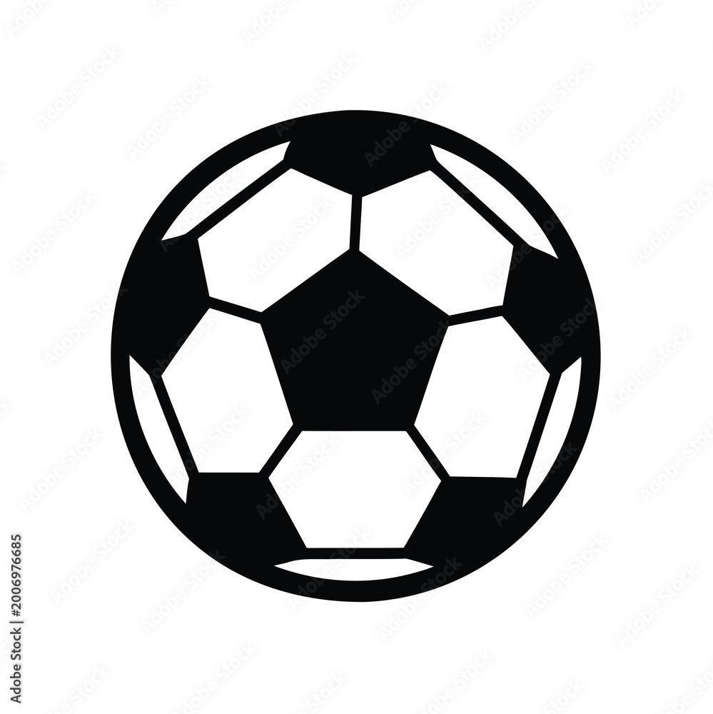Fototapeta premium Soccer ball inside circle silhouette vector icon