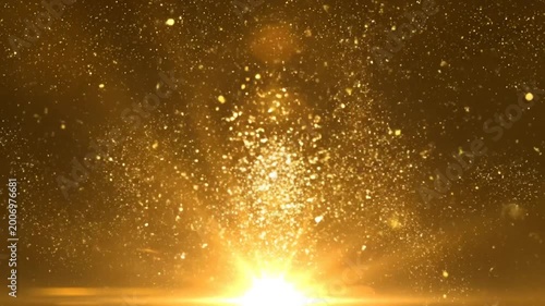Bright golden sparks rising upwards on a dark background for awards or celebration ceremonies.