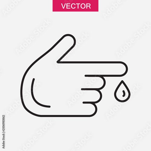 Blood Donation Hand Icon ? Helping Care Outline Vector.Helping Hand Blood Drop Icon ? Medical Aid Line Design..eps