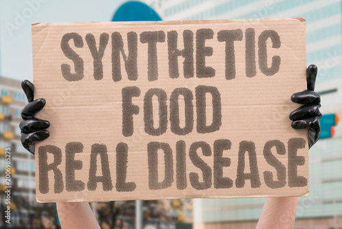 Fotografie "Synthetic Food Real Disease" Long-term intake of artificial ingredients correlates with chronic illness patterns