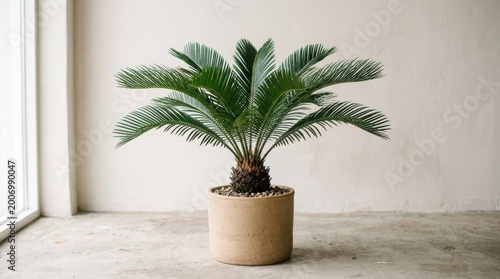 Sago palm tree in a pot